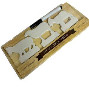 Two’s Company Set of Three  Food Safe Dry/erase Ceramic Cheese Buffet Marker’s